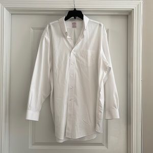 Brooks Brothers Button Down Shirt Collar White Dress Shirt